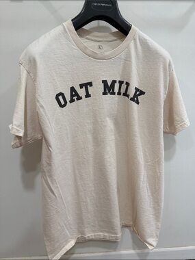 OAT MILK Men's Cream Short Sleeve Graphic Tee